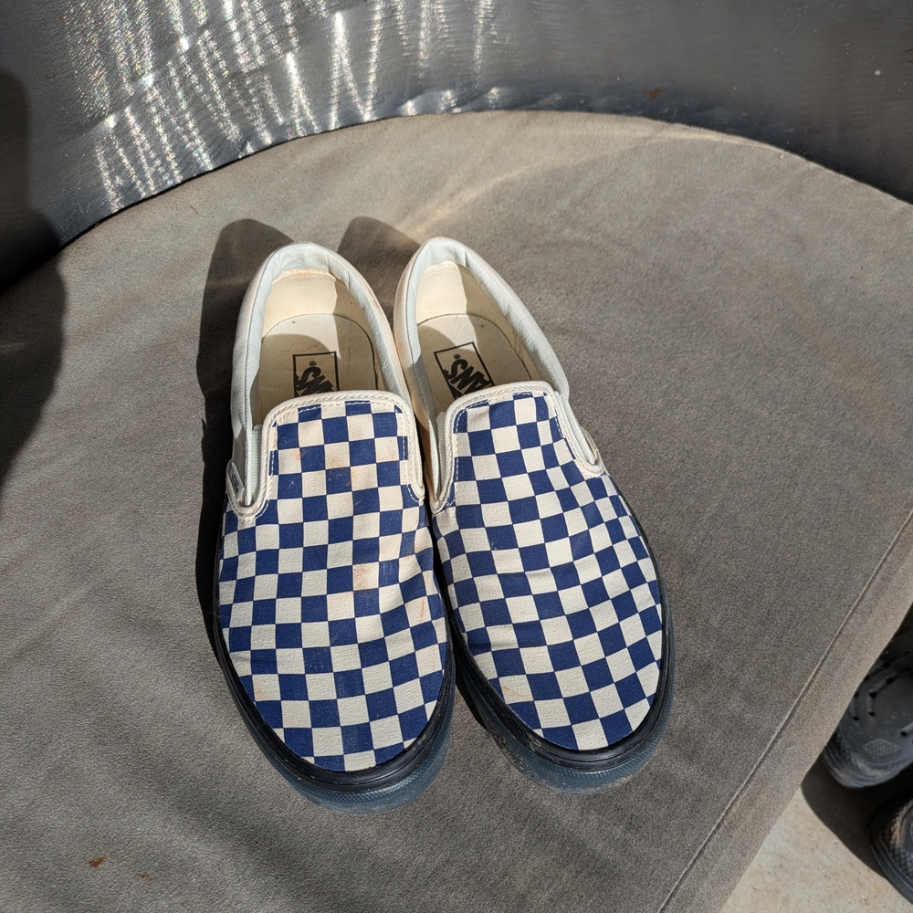 Vans Blue and White Checkerboard Slip-ons - Picture 2 of 6
